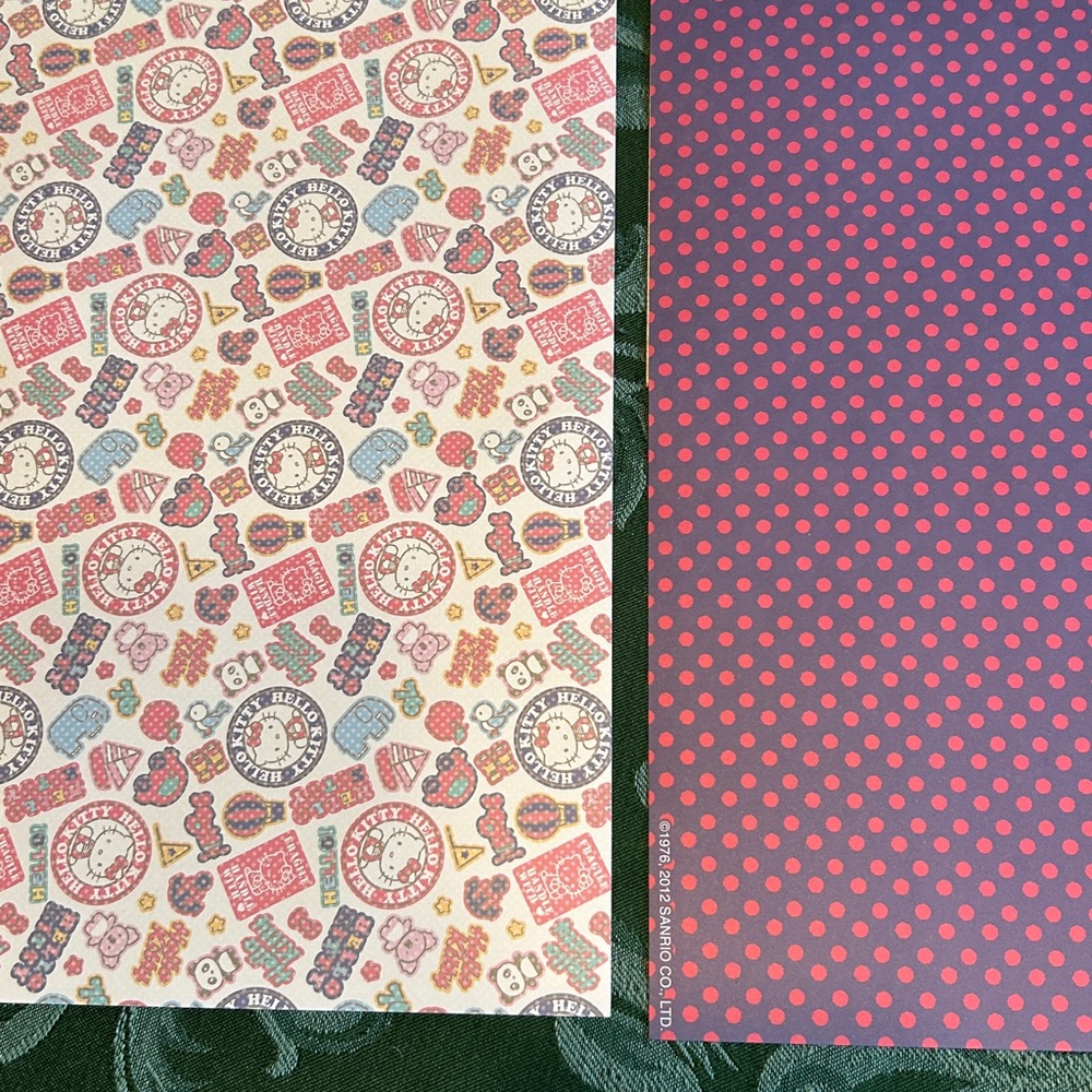 (B) Hello Kitty Lot of 15 12x12 Patterned scrapbook paper & punch outs - Picture 4 of 13